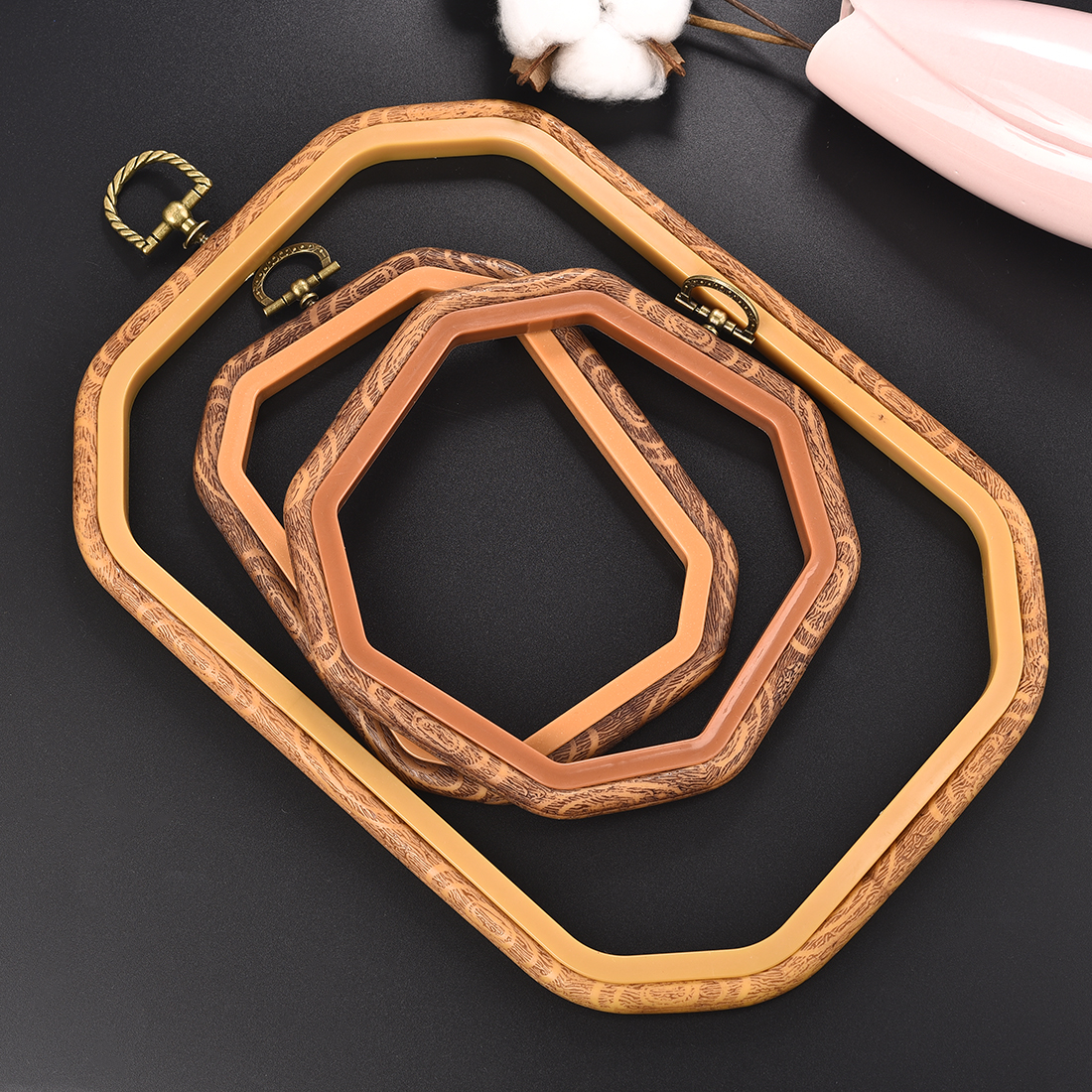 Imitated Wood Round,Oval Diffe - Embroidery Hoop Stand บทวิจารณ์และราคา