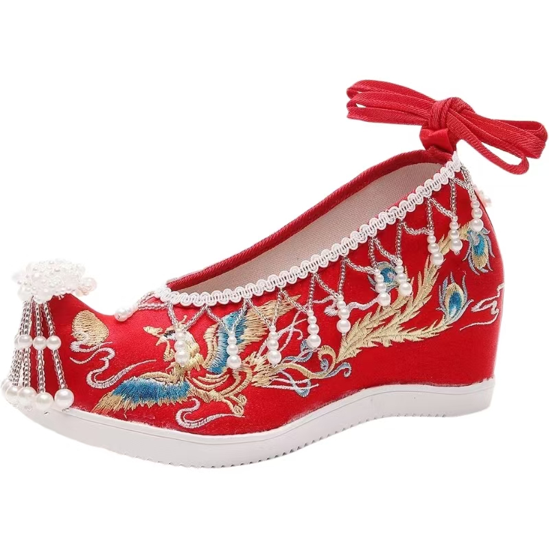 Women New Red Embroidered Wedd - Embroidery Canvas บทวิจารณ์และราคา