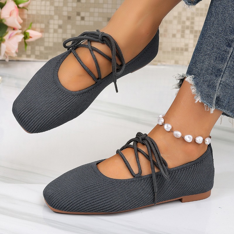 French Flat Mary Jane Shoes 20 - Embroidery Flat Shoes บทวิจารณ์และราคา