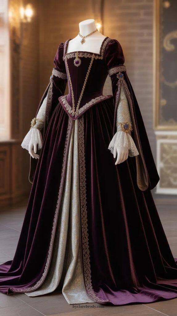 Vintage Duchess Purple Prom Go - Embroidery Dress บทวิจารณ์และราคา