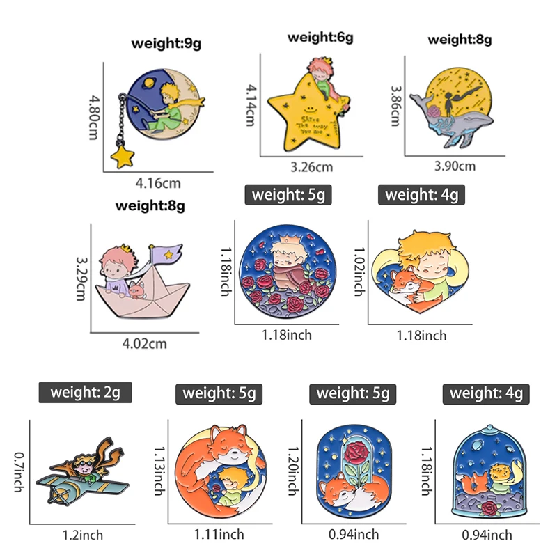 Boy and Fox Rose Enamel Pins C - Embroidery Whale บทวิจารณ์และราคา