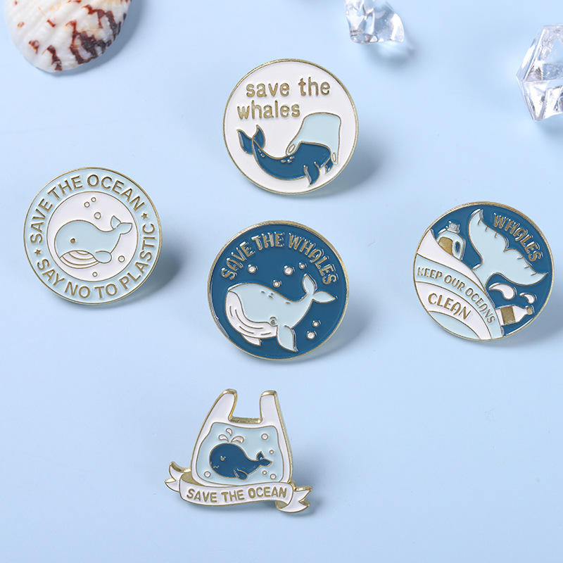 Cute Cartoon Whale Brooch Pins - Embroidery Whale บทวิจารณ์และราคา