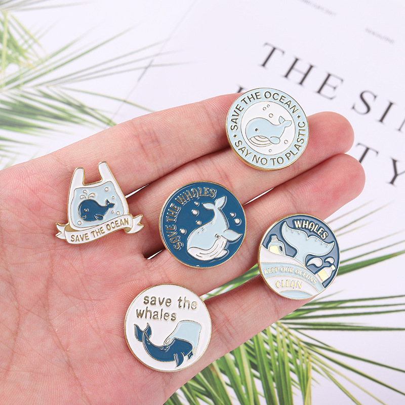 Cute Cartoon Whale Brooch Pins - Embroidery Whale บทวิจารณ์และราคา