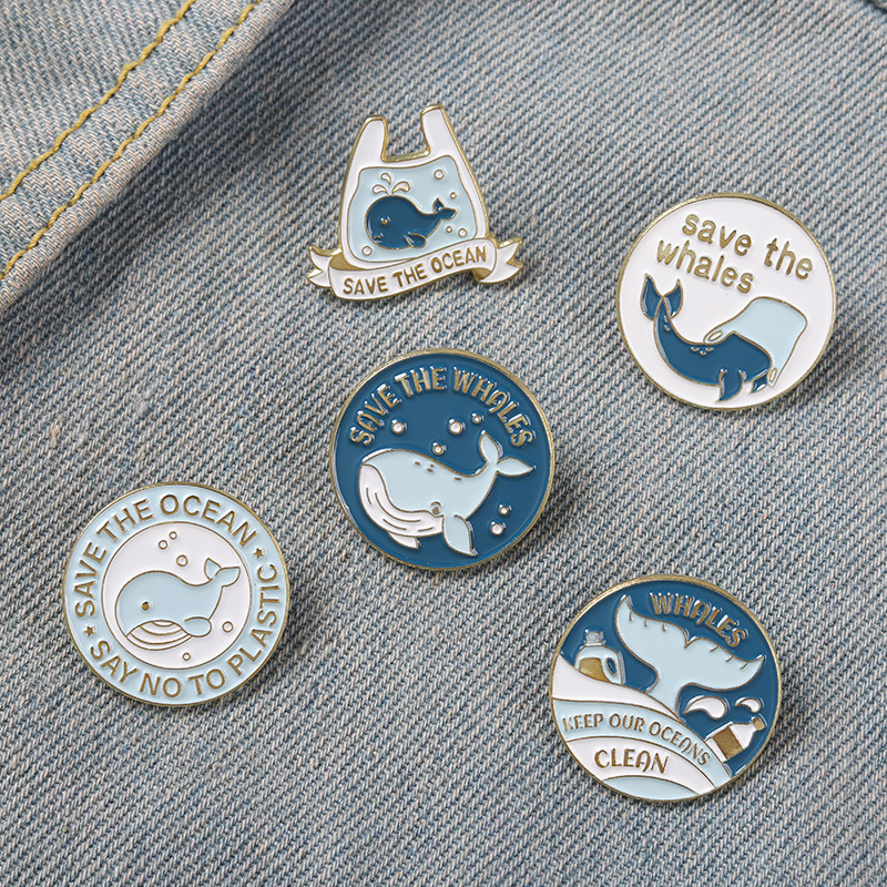 Cute Cartoon Whale Brooch Pins - Embroidery Whale บทวิจารณ์และราคา