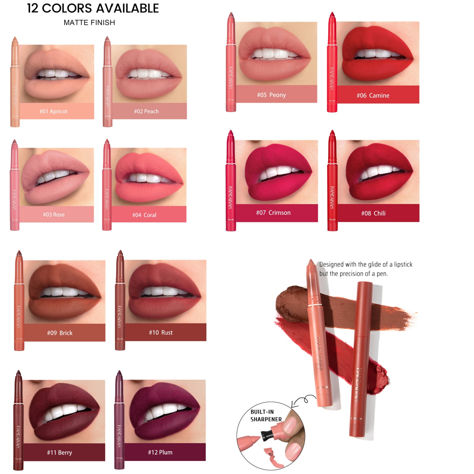 Velvet Matte Lip Pencil Long W - Transfer Pen Ink บทวิจารณ์และราคา