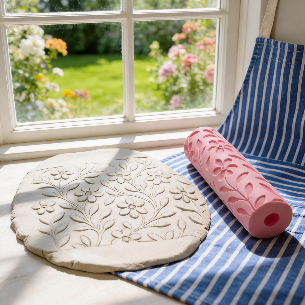 Happy Petals Pattern Clay Reli - Embroidery Texture บทวิจารณ์และราคา