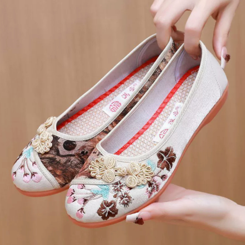 Retro Chinese Style Women Canv - Embroidery Canvas บทวิจารณ์และราคา