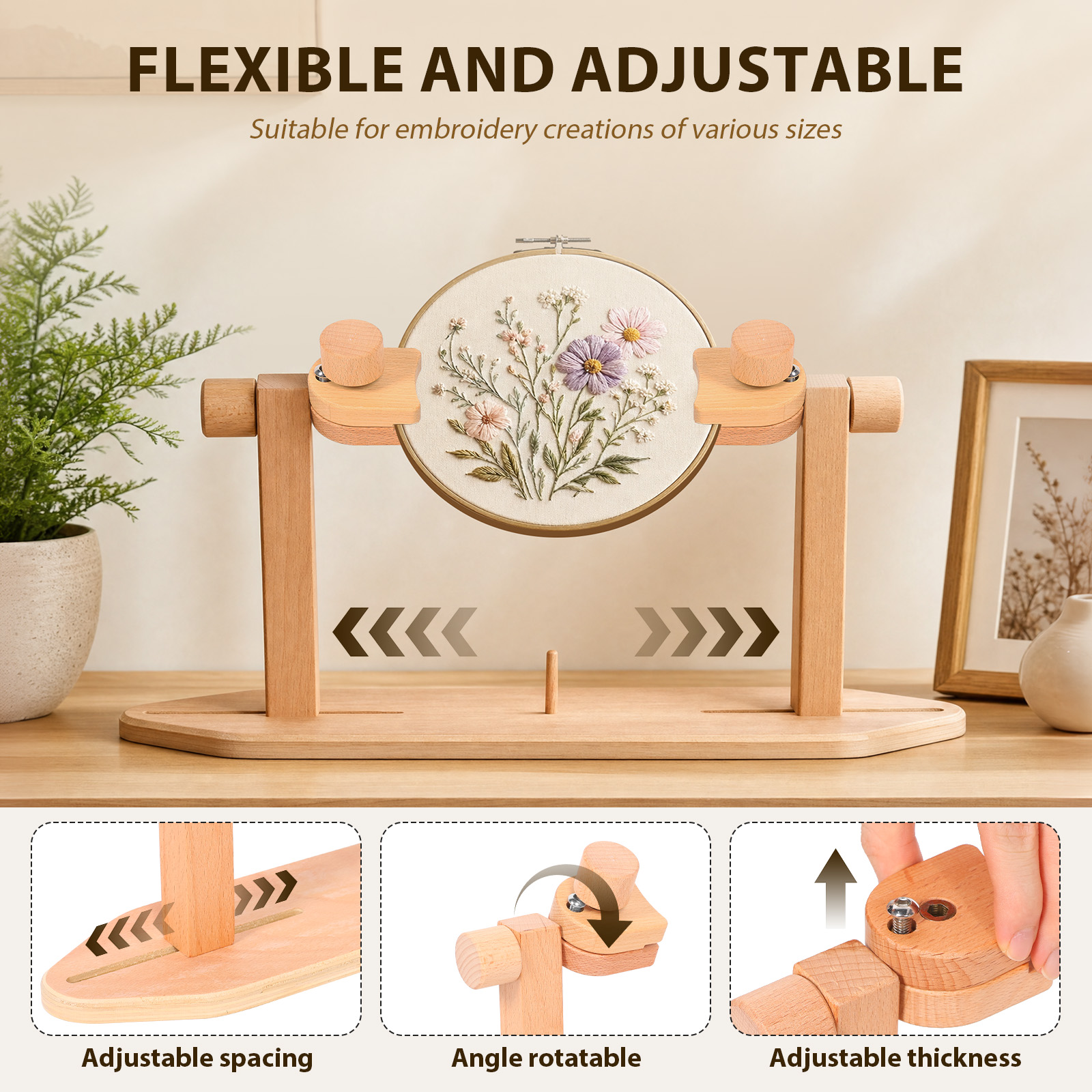Wooden Embroidery Hoop Stand A - Embroidery Hoop Stand บทวิจารณ์และราคา