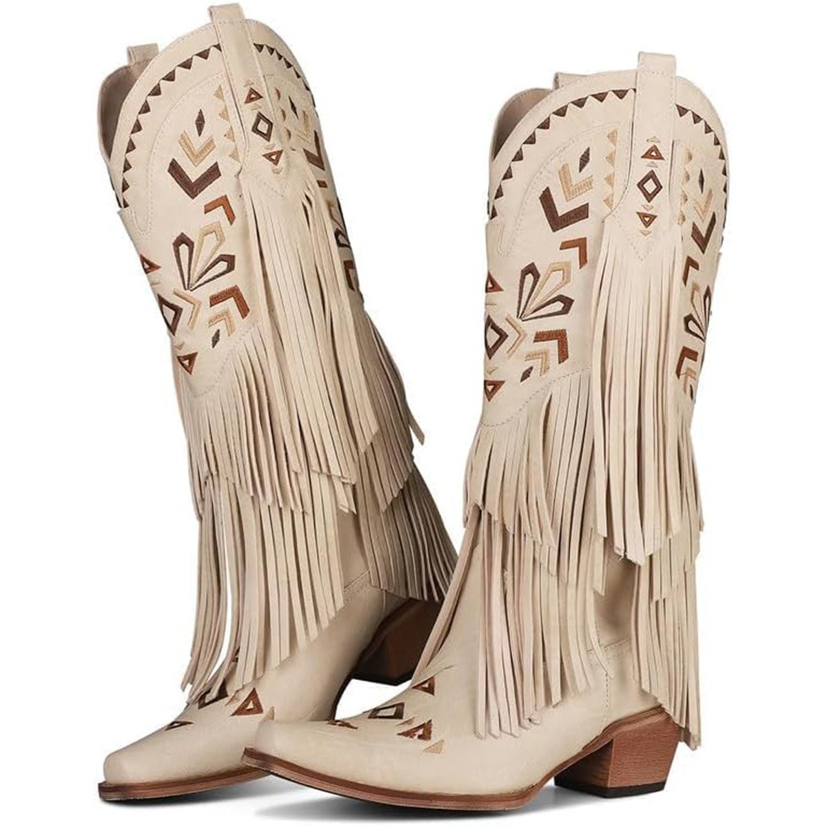 Women's Mid-calf Boots Retro W - Embroidery Design บทวิจารณ์และราคา