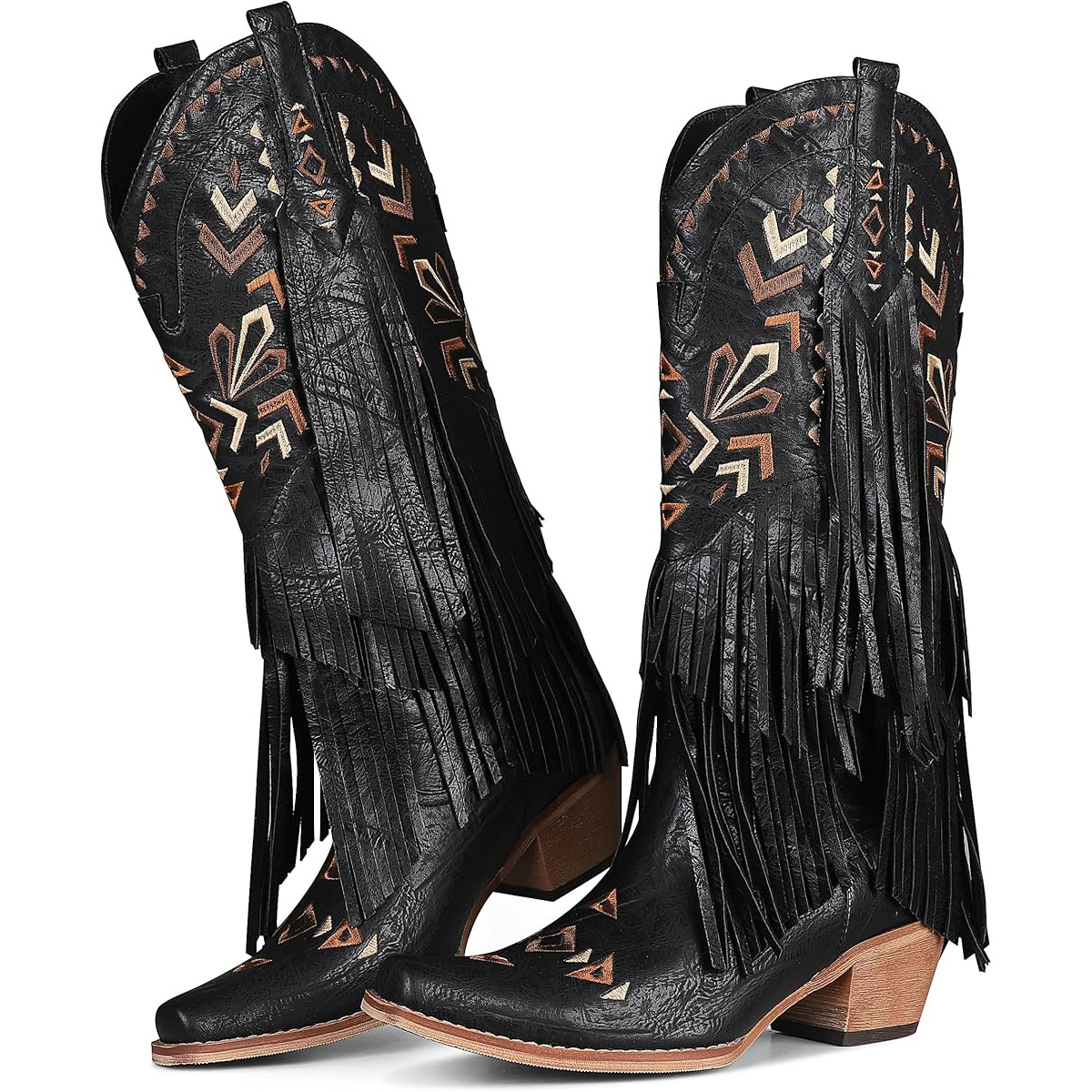 Women's Mid-calf Boots Retro W - Embroidery Design บทวิจารณ์และราคา