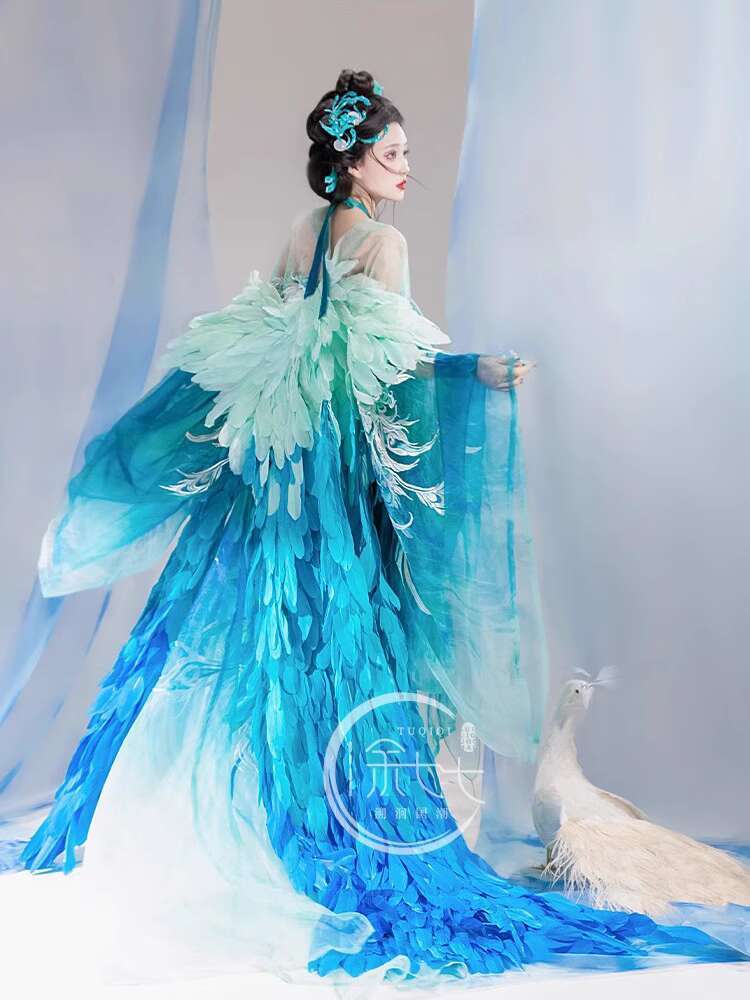 New Peacock Hanfu Womens fashi - Embroidery Shirt บทวิจารณ์และราคา