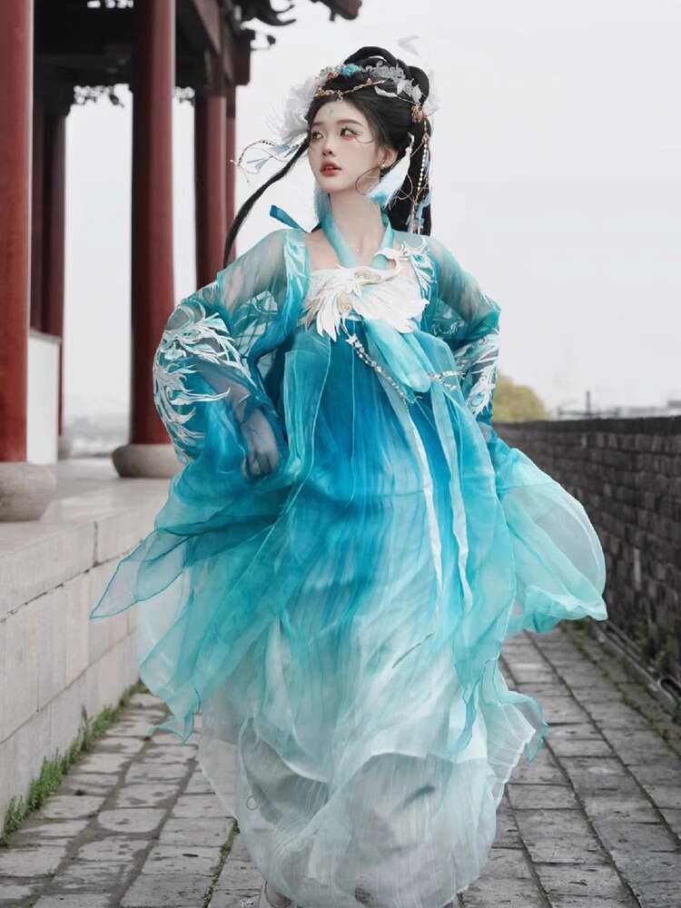 New Peacock Hanfu Womens fashi - Embroidery Shirt บทวิจารณ์และราคา