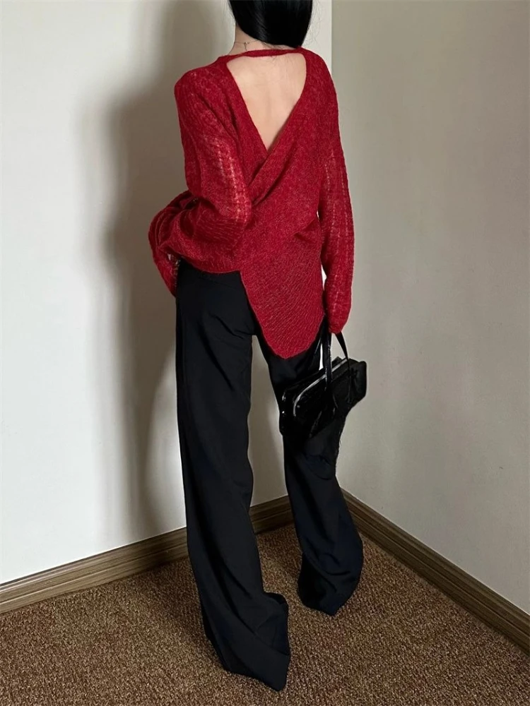 Y2K See-Through Knitted Women' - Embroidery Shirt บทวิจารณ์และราคา