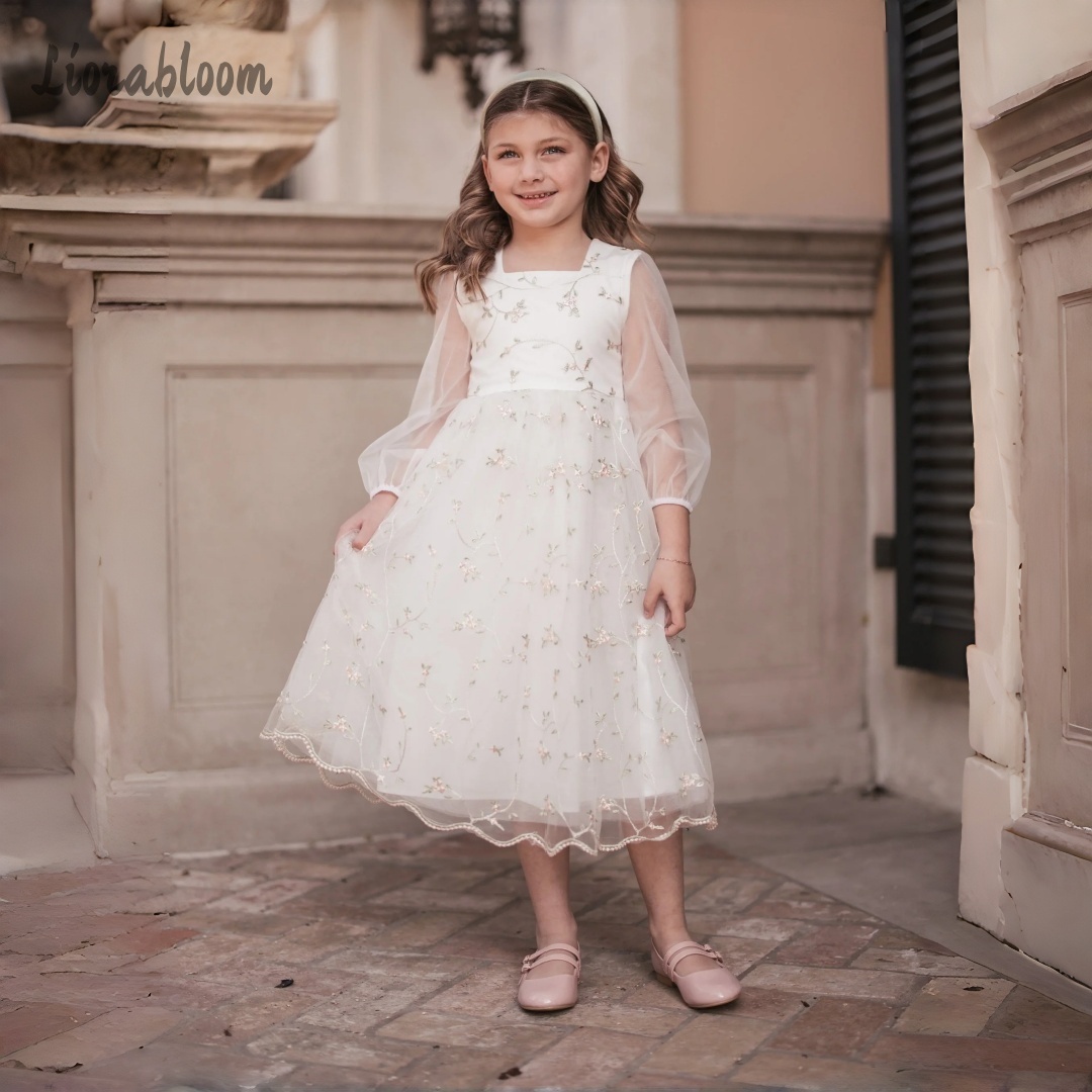Customized Flower Girl Dress P - Embroidery Flower บทวิจารณ์และราคา