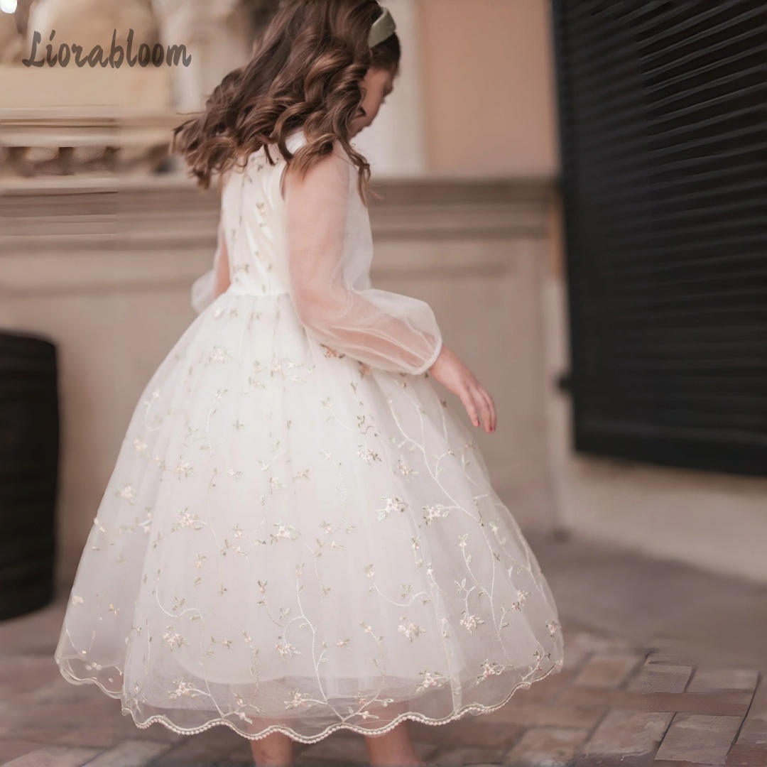 Customized Flower Girl Dress P - Embroidery Flower บทวิจารณ์และราคา