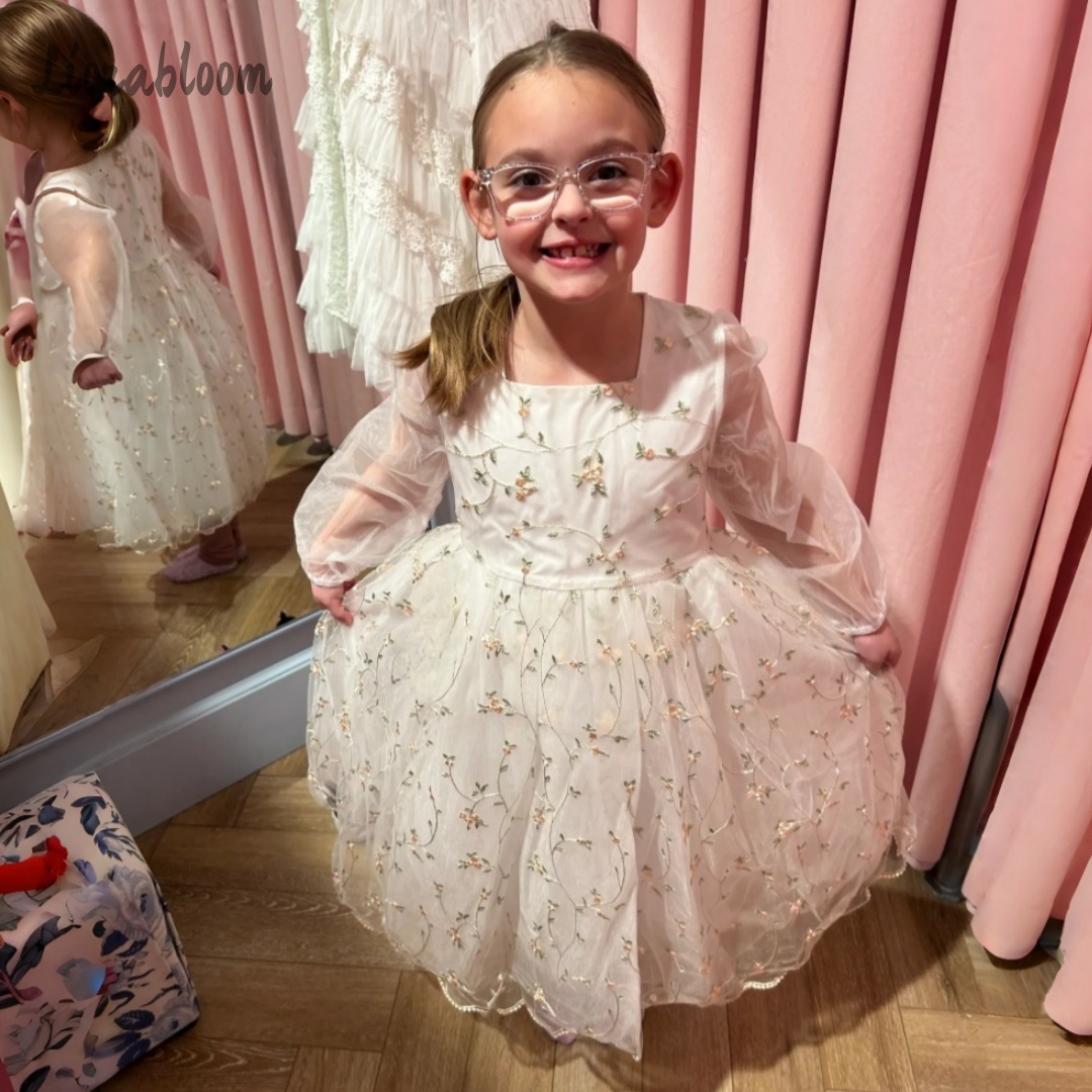 Customized Flower Girl Dress P - Embroidery Flower บทวิจารณ์และราคา