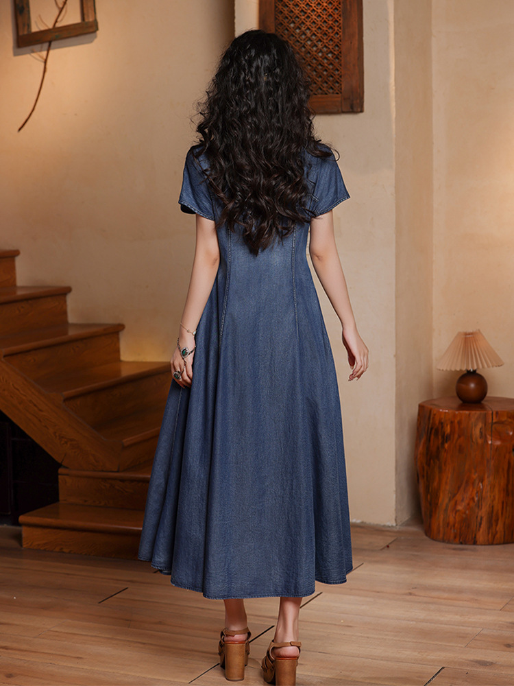 TIYIHAILEY Women Denim Dresses - Embroidery Dress บทวิจารณ์และราคา
