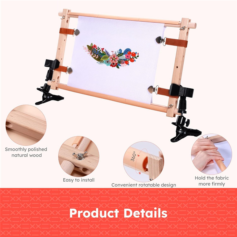 A26F-Rotating Wooden Crossstit - Embroidery Hoop Stand บทวิจารณ์และราคา
