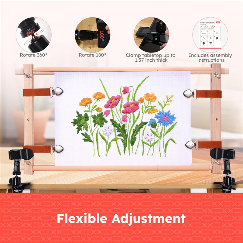 A26F-Rotating Wooden Crossstit - Embroidery Hoop Stand บทวิจารณ์และราคา