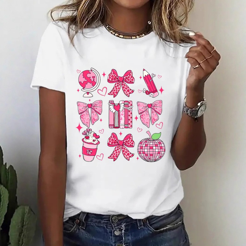 Cute Heart Bow Heat Transfer W - Transfer Pen Ink บทวิจารณ์และราคา