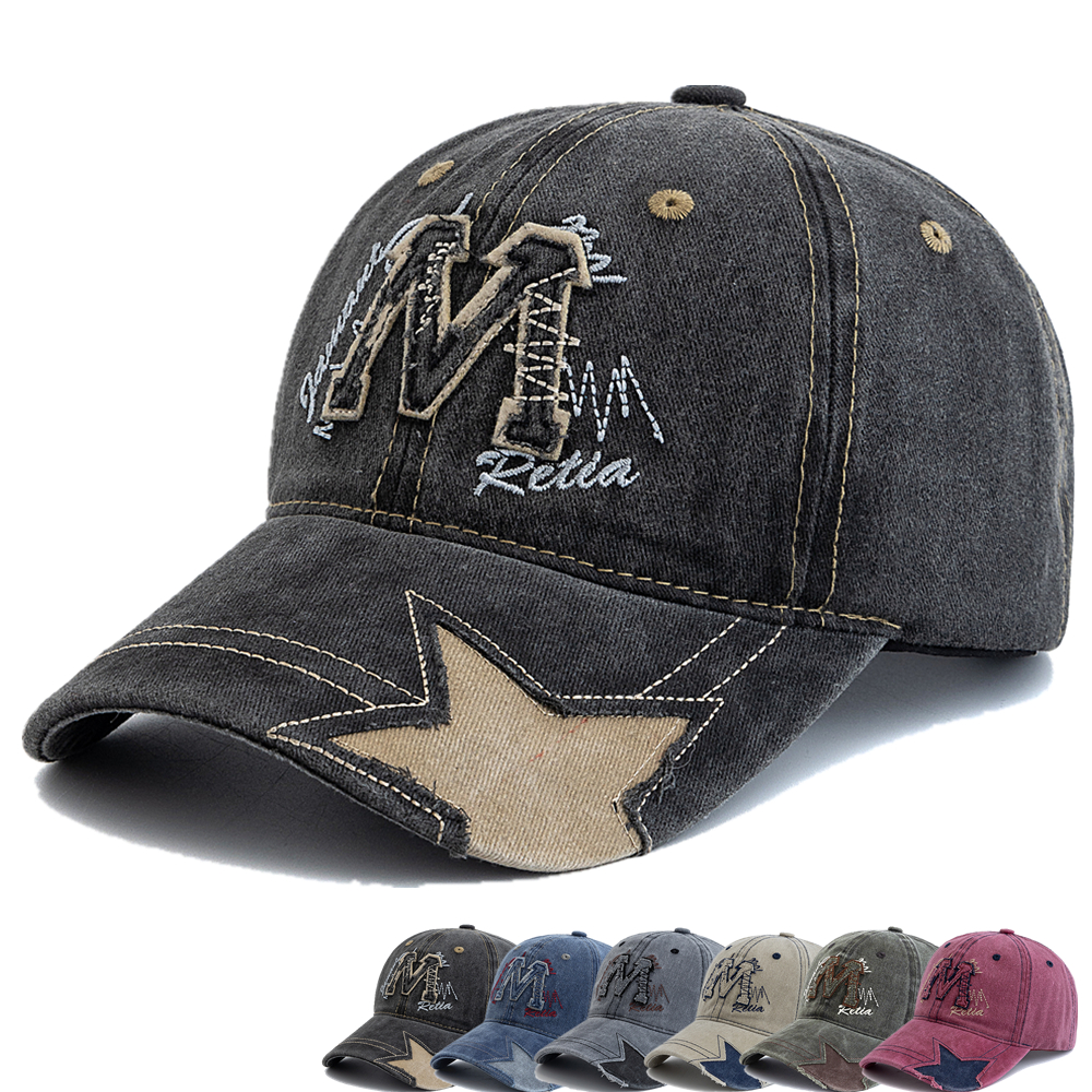 Hot Sale Unisex Retro Baseball - Embroidery Letter M บทวิจารณ์และราคา