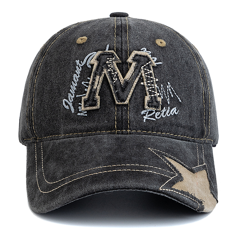 Hot Sale Unisex Retro Baseball - Embroidery Letter M บทวิจารณ์และราคา
